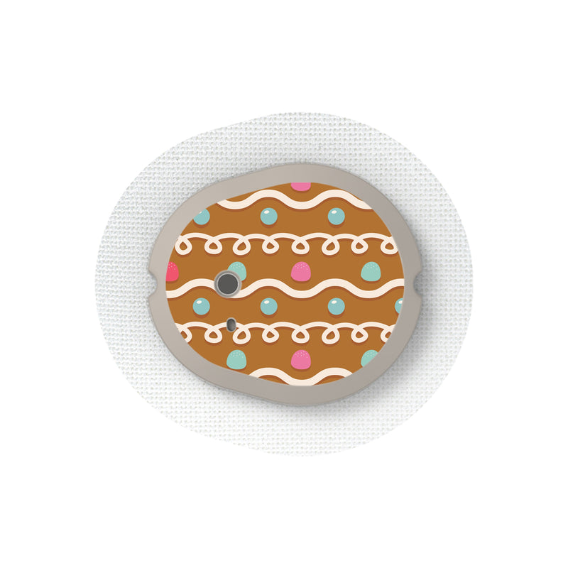 Peelz Gingerbread Sticker Designed for the DEXCOM G7 and Stelo Transmitter Peelz/Stickers White Smoke 4-pack (Set of 4 Stickers)