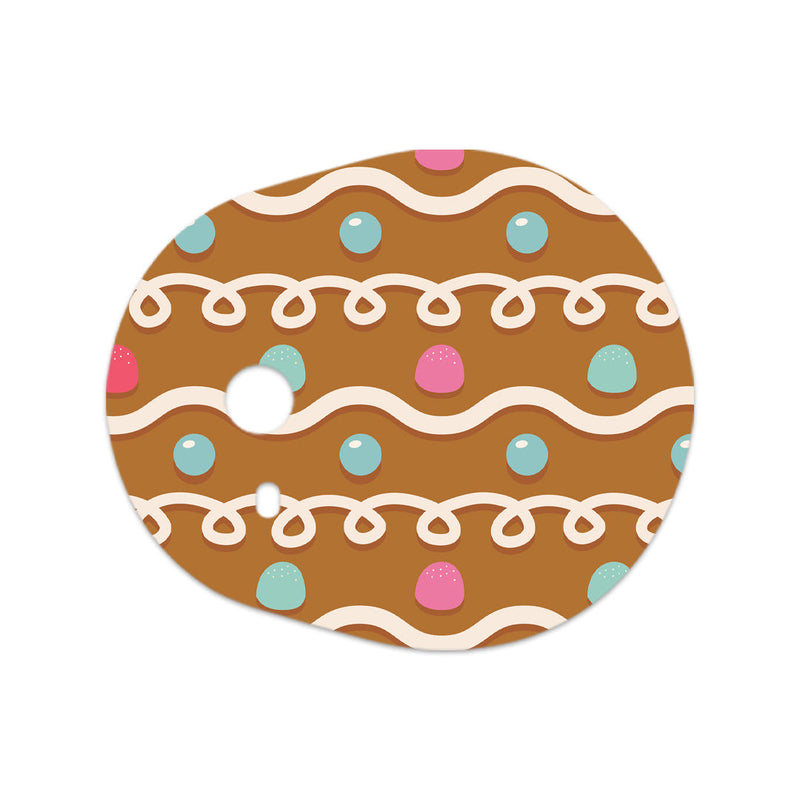 Peelz Gingerbread Sticker Designed for the DEXCOM G7 and Stelo Transmitter Peelz/Stickers White Smoke 4-pack (Set of 4 Stickers)