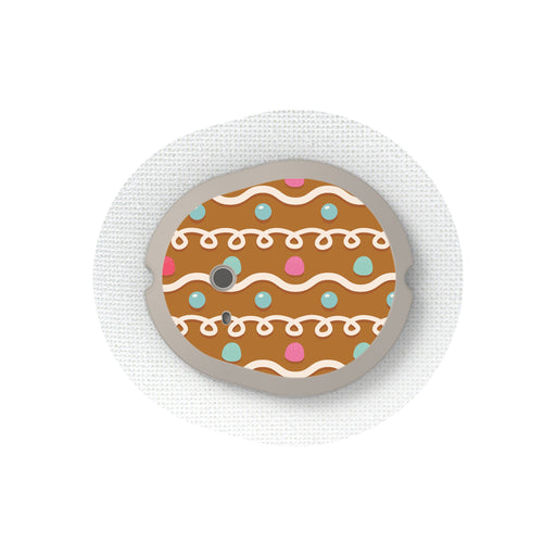 Peelz Gingerbread Sticker Designed for the DEXCOM G7 and Stelo Transmitter Peelz/Stickers White Smoke 4-pack (Set of 4 Stickers)