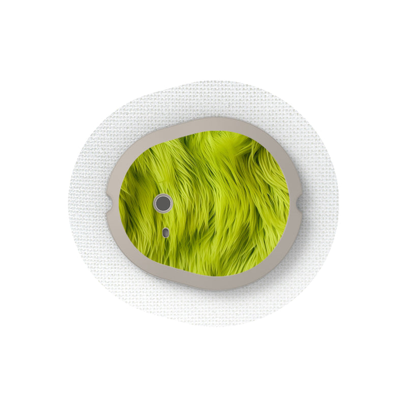 Peelz Green Fur Sticker Designed for the DEXCOM G7 and Stelo Transmitter Peelz/Stickers White Smoke 4-pack (Set of 4 Stickers)