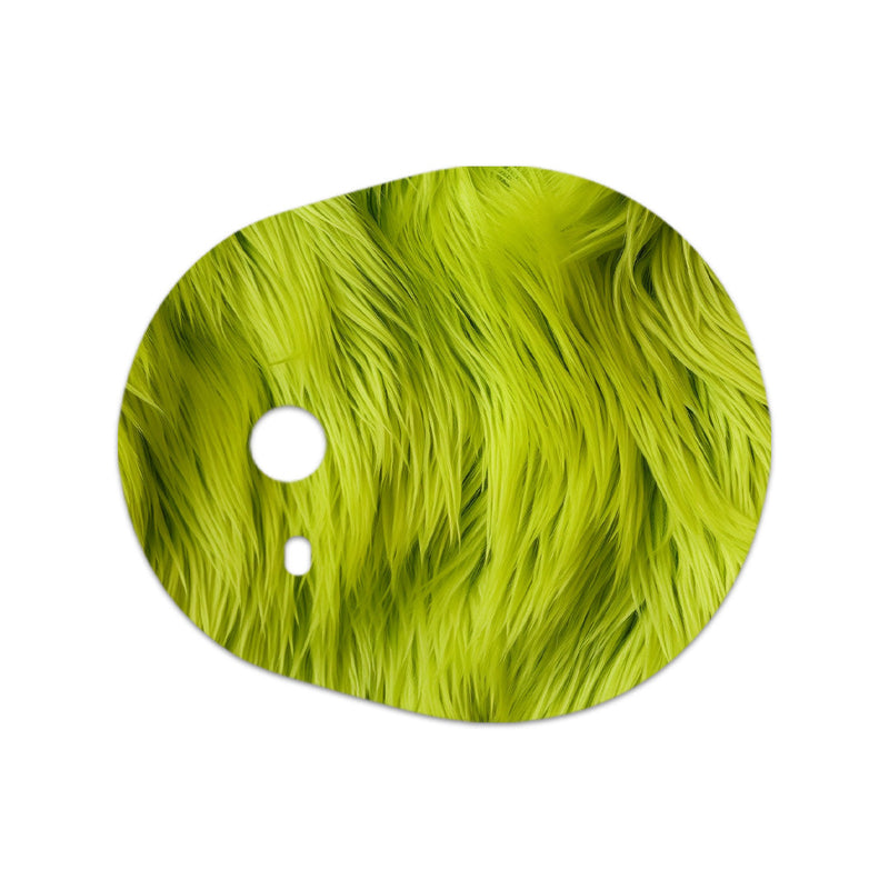 Peelz Green Fur Sticker Designed for the DEXCOM G7 and Stelo Transmitter Peelz/Stickers White Smoke 4-pack (Set of 4 Stickers)