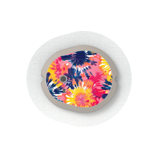 Peelz Summer Tie Dye Sticker Designed for the DEXCOM G7 and Stelo Transmitter Peelz/Stickers White Smoke 4-pack (Set of 4 Stickers)