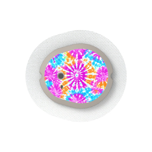 Peelz Neon Tie Dye Sticker Designed for the DEXCOM G7 and Stelo Transmitter Peelz/Stickers White Smoke 4-pack (Set of 4 Stickers)