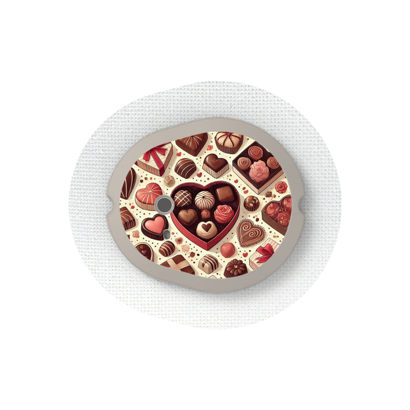 Peelz Chocolate Love Sticker Designed for the DEXCOM G7 and Stelo Transmitter Peelz/Stickers White Smoke 4-pack (Set of 4 Stickers)