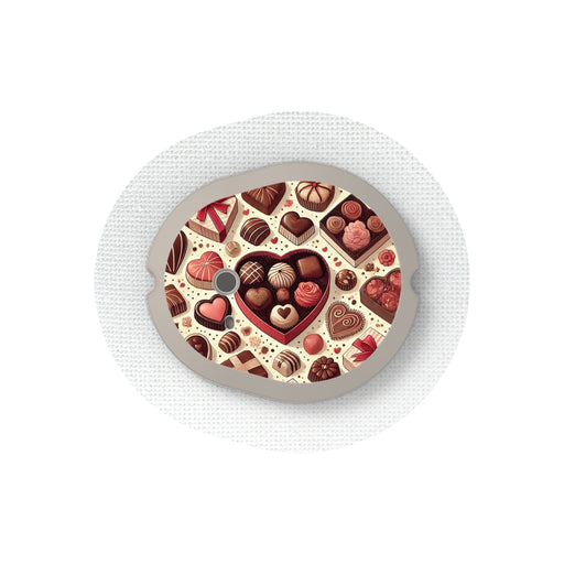 Peelz Chocolate Love Sticker Designed for the DEXCOM G7 and Stelo Transmitter Peelz/Stickers White Smoke 4-pack (Set of 4 Stickers)