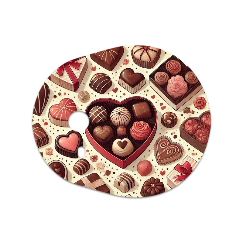 Peelz Chocolate Love Sticker Designed for the DEXCOM G7 and Stelo Transmitter Peelz/Stickers White Smoke 4-pack (Set of 4 Stickers)