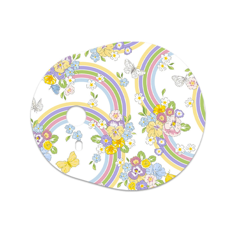 Peelz Rainbow Blooms Sticker Designed for the DEXCOM G7 and Stelo Transmitter Peelz/Stickers White Smoke 4-pack (Set of 4 Stickers)