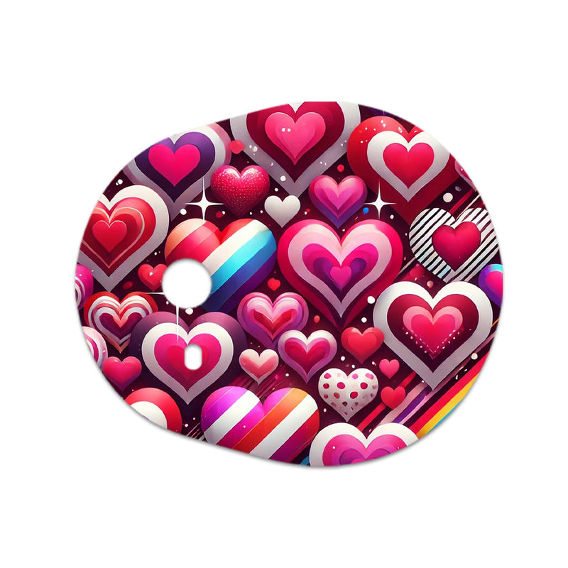 Peelz Sparkly Hearts Sticker Designed for the DEXCOM G7 and Stelo Transmitter Peelz/Stickers White Smoke 4-pack (Set of 4 Stickers)