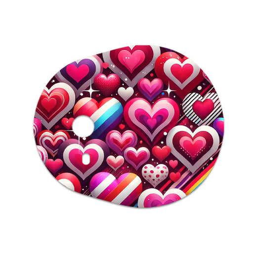 Peelz Sparkly Hearts Sticker Designed for the DEXCOM G7 and Stelo Transmitter Peelz/Stickers White Smoke 4-pack (Set of 4 Stickers)