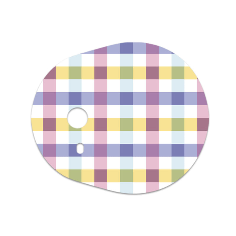 Peelz Spring Plaid Sticker Designed for the DEXCOM G7 and Stelo Transmitter Peelz/Stickers White Smoke 4-pack (Set of 4 Stickers)