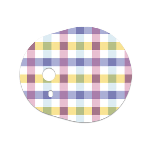 Peelz Spring Plaid Sticker Designed for the DEXCOM G7 and Stelo Transmitter Peelz/Stickers White Smoke 4-pack (Set of 4 Stickers)