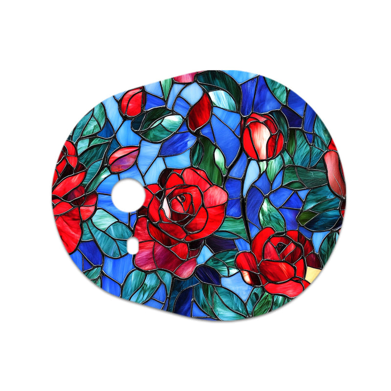 Peelz Crimson Blooms Sticker Designed for the DEXCOM G7 and Stelo Transmitter Peelz/Stickers White Smoke 4-pack (Set of 4 Stickers)