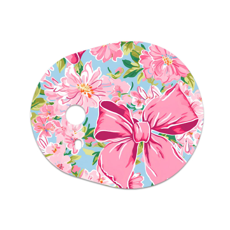 Peelz Blossom Bows Sticker Designed for the DEXCOM G7 and Stelo Transmitter Peelz/Stickers White Smoke 4-pack (Set of 4 Stickers)