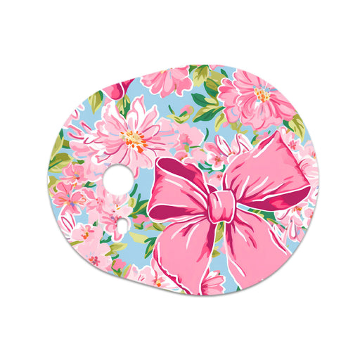 Peelz Blossom Bows Sticker Designed for the DEXCOM G7 and Stelo Transmitter Peelz/Stickers White Smoke 4-pack (Set of 4 Stickers)