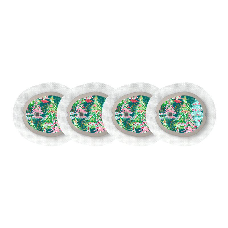 Peelz Festive Forest Dexcom G7 and Stelo Transmitter Sticker - Pump Peelz Peelz/Stickers White Smoke 4-pack (Set of 4 Stickers)