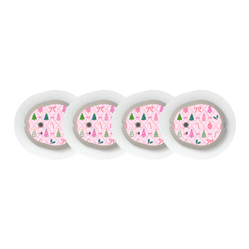Peelz Coquette Christmas Dexcom G7 and Stelo Transmitter Sticker - Pump Peelz Peelz/Stickers White Smoke 4-pack (Set of 4 Stickers)