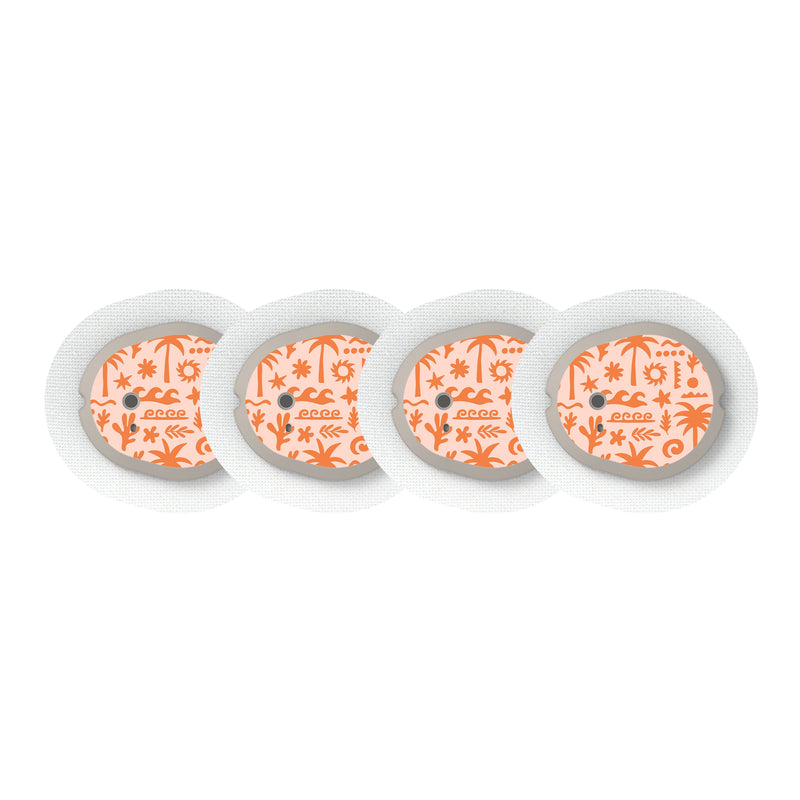 Peelz Terracotta Tides Dexcom G7 and Stelo Transmitter Sticker - Pump Peelz Peelz/Stickers White Smoke 4-pack (Set of 4 Stickers)