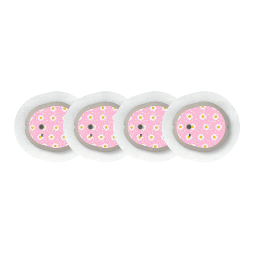 Peelz Spring Daisy Dexcom G7 and Stelo Transmitter Sticker - Pump Peelz Peelz/Stickers White Smoke 4-pack (Set of 4 Stickers)