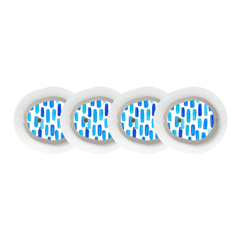 Peelz Level Lines Dexcom G7 and Stelo Transmitter Sticker - Pump Peelz Peelz/Stickers White Smoke 4-pack (Set of 4 Stickers)