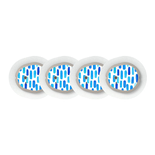 Peelz Level Lines Dexcom G7 and Stelo Transmitter Sticker - Pump Peelz Peelz/Stickers White Smoke 4-pack (Set of 4 Stickers)
