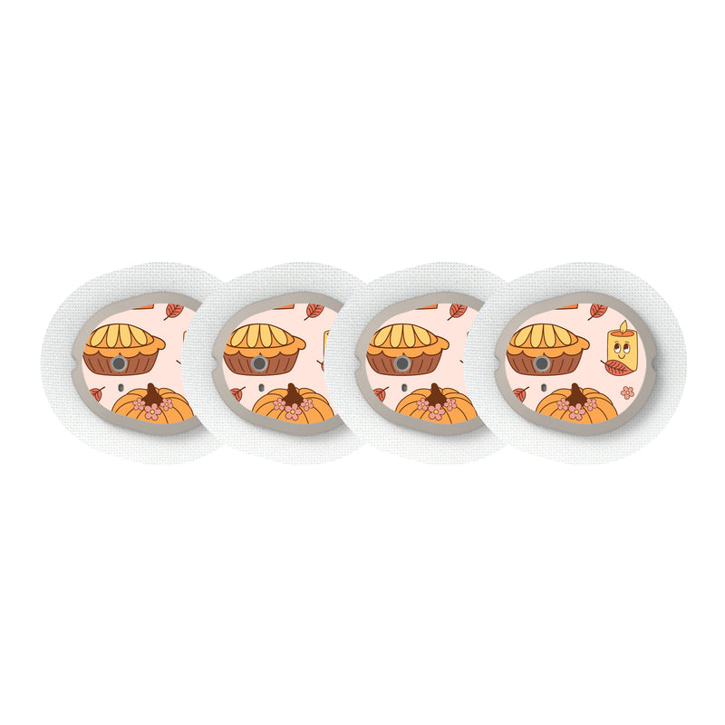 Peelz Cozy Harvest Dexcom G7 and Stelo Transmitter Sticker - Pump Peelz Peelz/Stickers White Smoke 4-pack (Set of 4 Stickers)