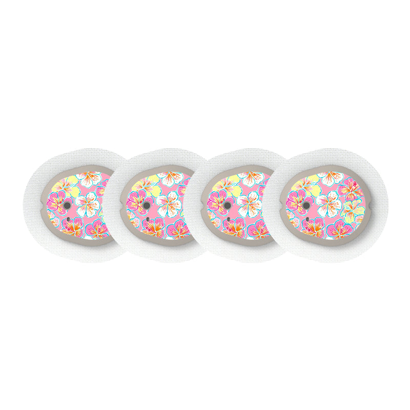Peelz Tropic Crush Dexcom G7 and Stelo Transmitter Sticker - Pump Peelz Peelz/Stickers White Smoke 4-pack (Set of 4 Stickers)