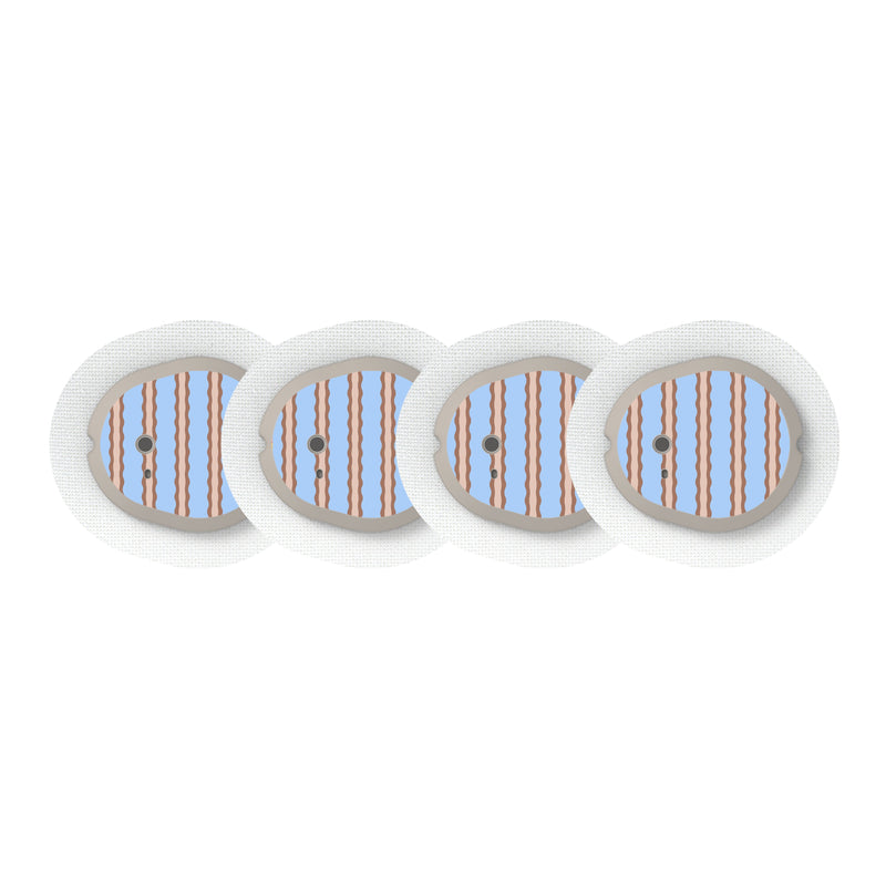 Peelz Boardwalk Waves Dexcom G7 and Stelo Transmitter Sticker - Pump Peelz Peelz/Stickers White Smoke 4-pack (Set of 4 Stickers)