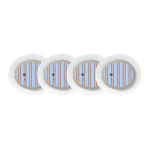 Peelz Boardwalk Waves Dexcom G7 and Stelo Transmitter Sticker - Pump Peelz Peelz/Stickers White Smoke 4-pack (Set of 4 Stickers)