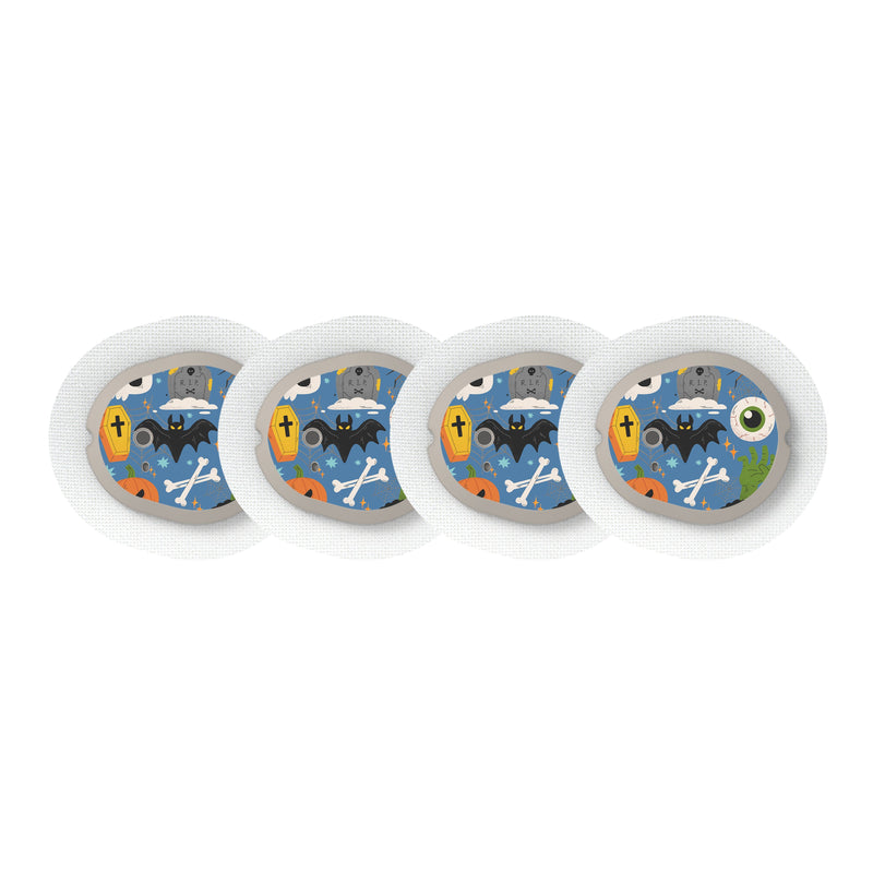 Peelz Spooky Night Dexcom G7 and Stelo Transmitter Sticker - Pump Peelz Peelz/Stickers White Smoke 4-pack (Set of 4 Stickers)