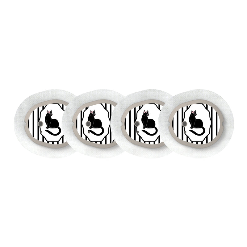 Peelz Midnight Cat Dexcom G7 and Stelo Transmitter Sticker - Pump Peelz Peelz/Stickers White Smoke 4-pack (Set of 4 Stickers)