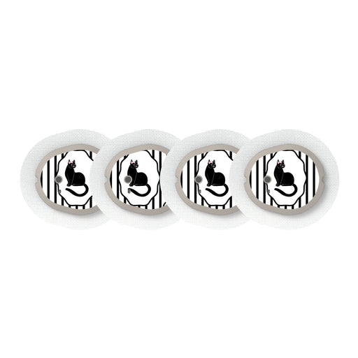 Peelz Midnight Cat Dexcom G7 and Stelo Transmitter Sticker - Pump Peelz Peelz/Stickers White Smoke 4-pack (Set of 4 Stickers)