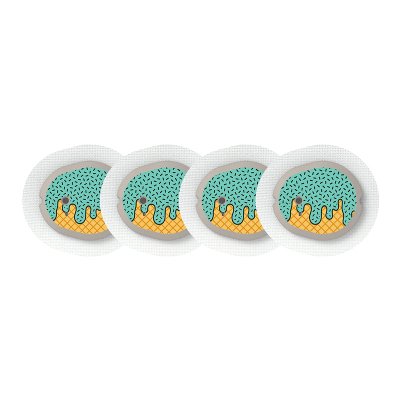 Peelz Ice Cream Social Dexcom G7 and Stelo Transmitter Sticker - Pump Peelz Peelz/Stickers White Smoke 4-pack (Set of 4 Stickers)