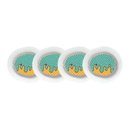 Peelz Ice Cream Social Dexcom G7 and Stelo Transmitter Sticker - Pump Peelz Peelz/Stickers White Smoke 4-pack (Set of 4 Stickers)