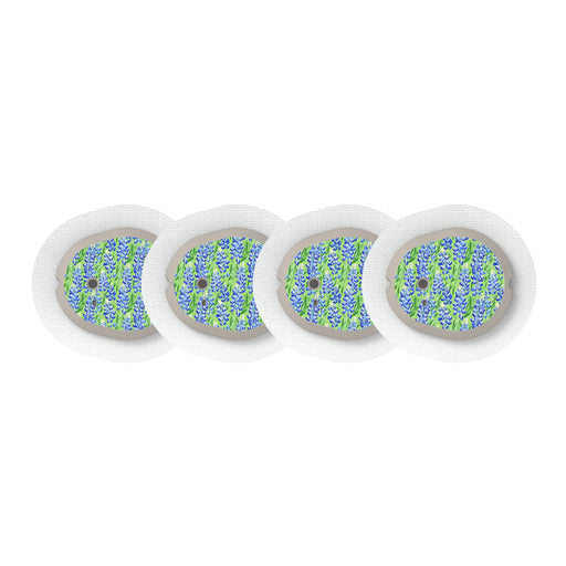 Peelz Blue Blooms Designed for the DEXCOM G7 and Stelo Transmitter Peelz/Stickers White Smoke 4-pack (Set of 4 Stickers)