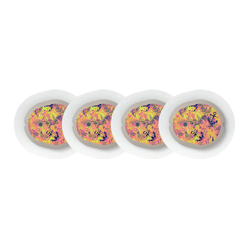 Peelz Electric Island Dexcom G7 and Stelo Transmitter Sticker - Pump Peelz Peelz/Stickers White Smoke 4-pack (Set of 4 Stickers)