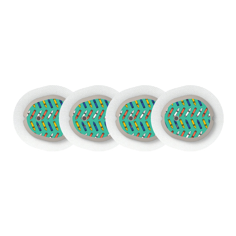 Peelz Crayon Pop Dexcom G7 and Stelo Transmitter Sticker - Pump Peelz Peelz/Stickers White Smoke 4-pack (Set of 4 Stickers)