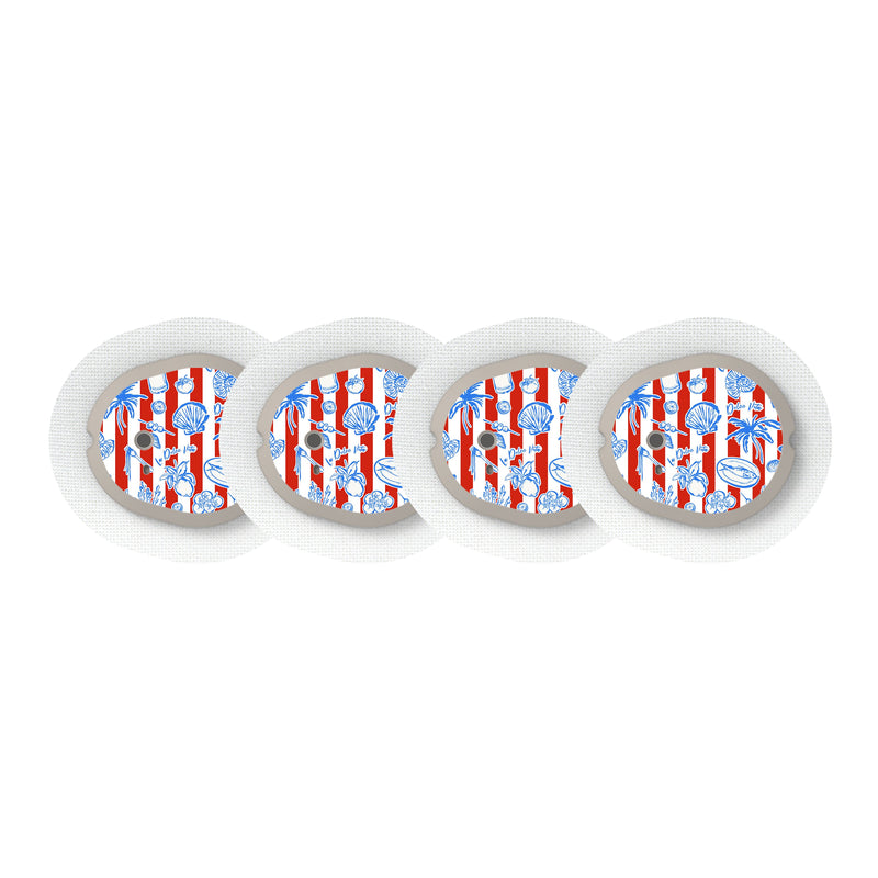 Peelz Spritz Parade Dexcom G7 and Stelo Transmitter Sticker - Pump Peelz Peelz/Stickers White Smoke 4-pack (Set of 4 Stickers)