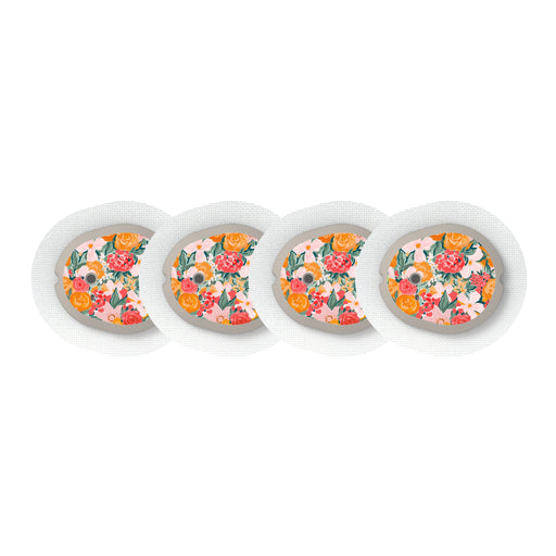 Peelz Blush Blossom Designed for the DEXCOM G7 and Stelo Transmitter Peelz/Stickers White Smoke 4-pack (Set of 4 Stickers)