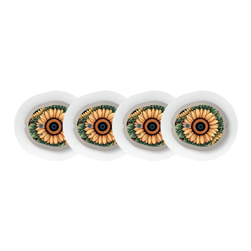 Peelz Wild Sunflower Dexcom G7 and Stelo Transmitter Sticker - Pump Peelz Peelz/Stickers White Smoke 4-pack (Set of 4 Stickers)