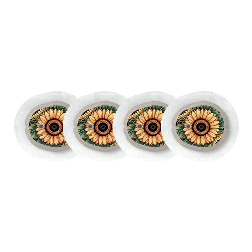 Peelz Wild Sunflower Dexcom G7 and Stelo Transmitter Sticker - Pump Peelz Peelz/Stickers White Smoke 4-pack (Set of 4 Stickers)