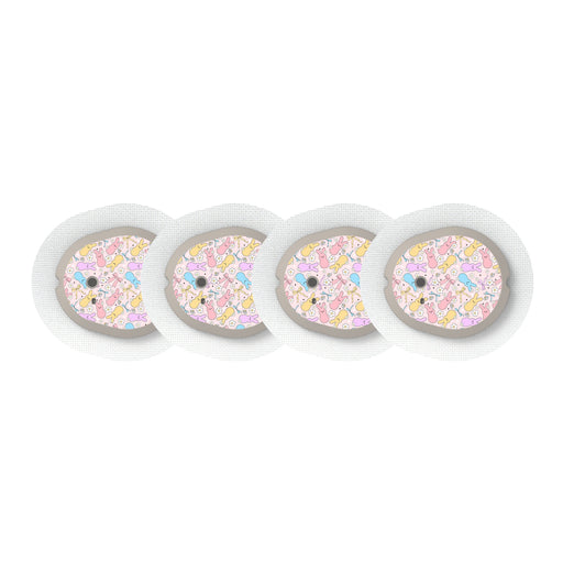 Peelz Hoppy Spring Dexcom G7 and Stelo Transmitter Sticker - Pump Peelz Peelz/Stickers White Smoke 4-pack (Set of 4 Stickers)