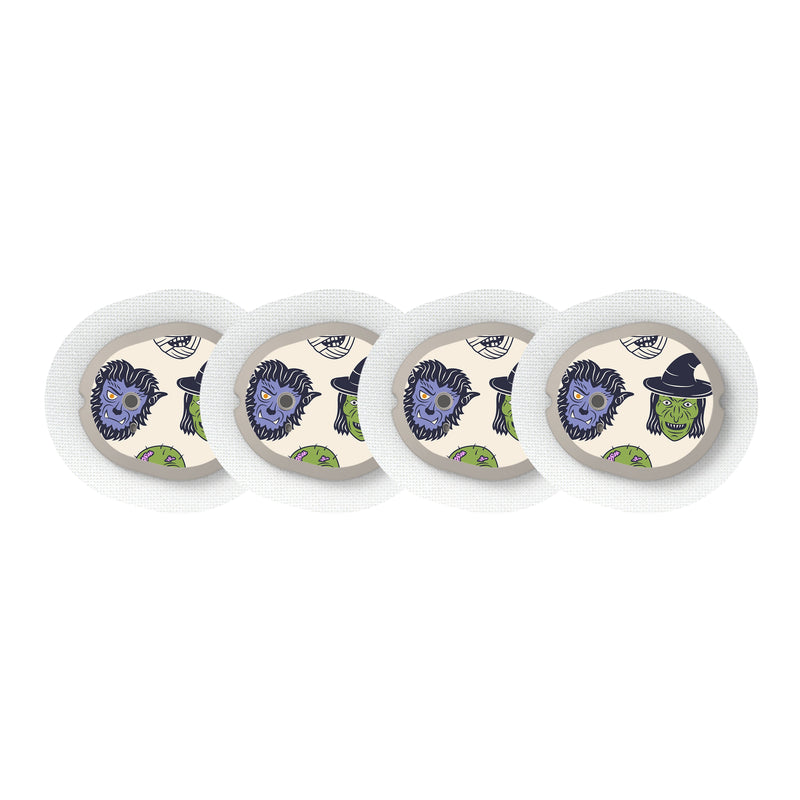Peelz Monster Mash Dexcom G7 and Stelo Transmitter Sticker - Pump Peelz Peelz/Stickers White Smoke 4-pack (Set of 4 Stickers)