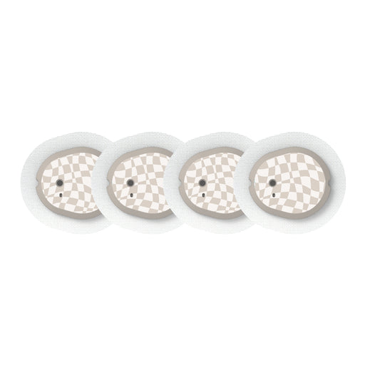 Peelz Creamy Check Dexcom G7 and Stelo Transmitter Sticker - Pump Peelz Peelz/Stickers White Smoke 4-pack (Set of 4 Stickers)