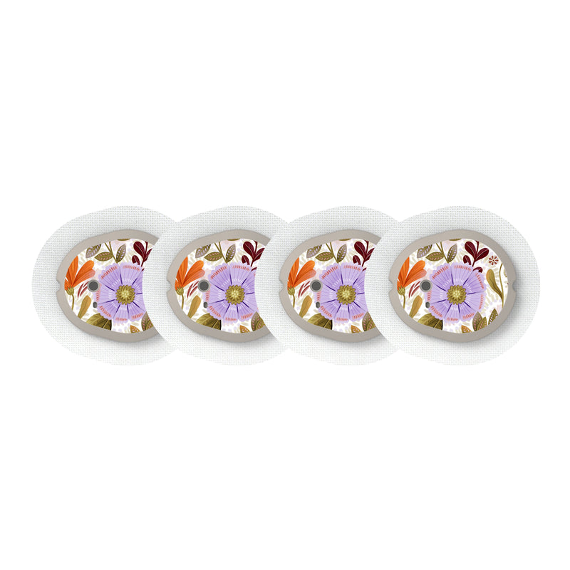 Peelz Autumn Meadow Dexcom G7 and Stelo Transmitter Sticker - Pump Peelz Peelz/Stickers White Smoke 4-pack (Set of 4 Stickers)