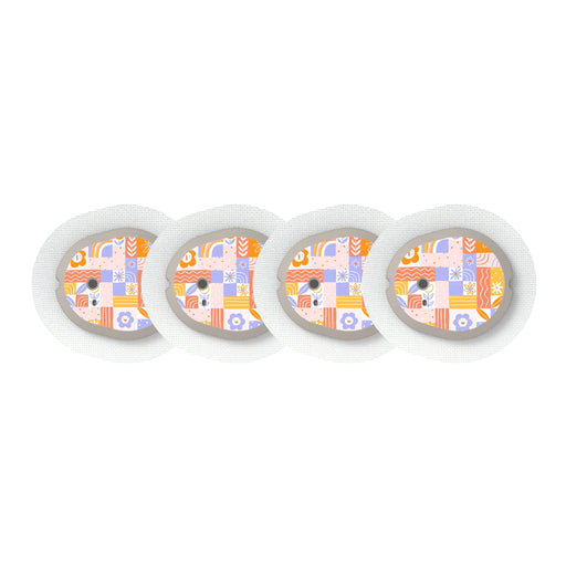 Peelz Wildflower Doodle Dexcom G7 and Stelo Transmitter Sticker - Pump Peelz Peelz/Stickers White Smoke 4-pack (Set of 4 Stickers)