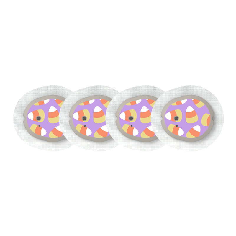 Peelz Candy Corn Dexcom G7 and Stelo Transmitter Sticker - Pump Peelz Peelz/Stickers White Smoke 4-pack (Set of 4 Stickers)