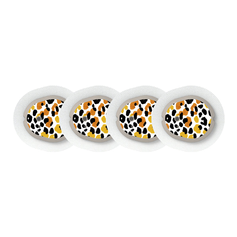 Peelz Golden Leopard Dexcom G7 and Stelo Transmitter Sticker - Pump Peelz Peelz/Stickers White Smoke 4-pack (Set of 4 Stickers)