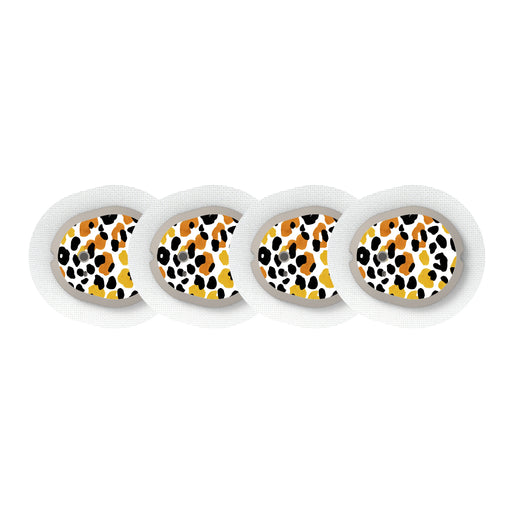 Peelz Golden Leopard Dexcom G7 and Stelo Transmitter Sticker - Pump Peelz Peelz/Stickers White Smoke 4-pack (Set of 4 Stickers)