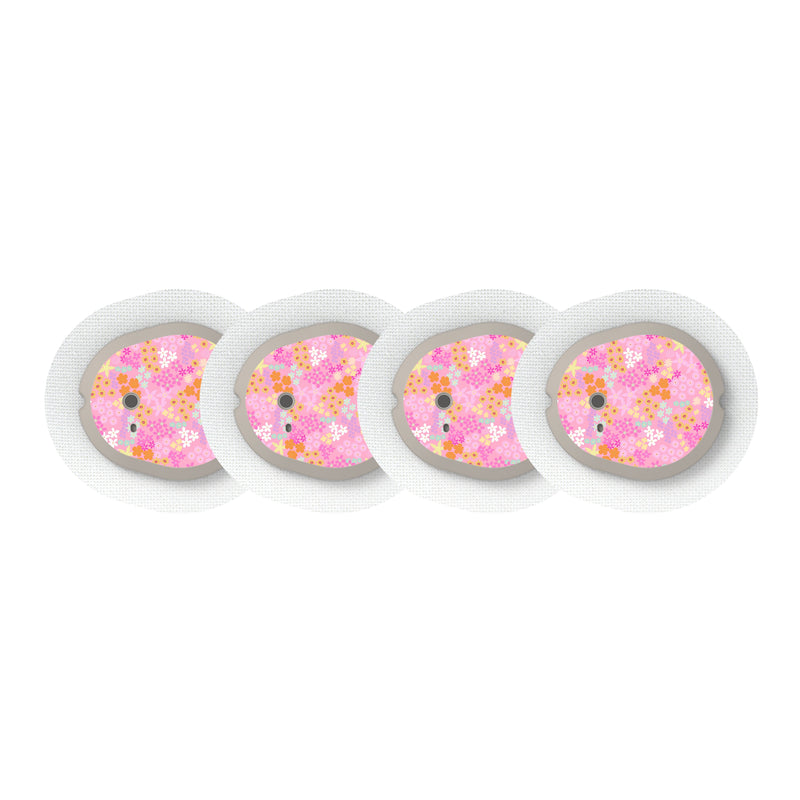 Peelz Pink Petals Dexcom G7 and Stelo Transmitter Sticker - Pump Peelz Peelz/Stickers White Smoke 4-pack (Set of 4 Stickers)