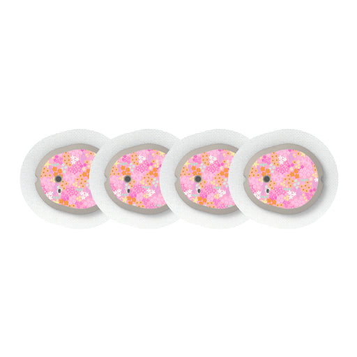Peelz Pink Petals Dexcom G7 and Stelo Transmitter Sticker - Pump Peelz Peelz/Stickers White Smoke 4-pack (Set of 4 Stickers)